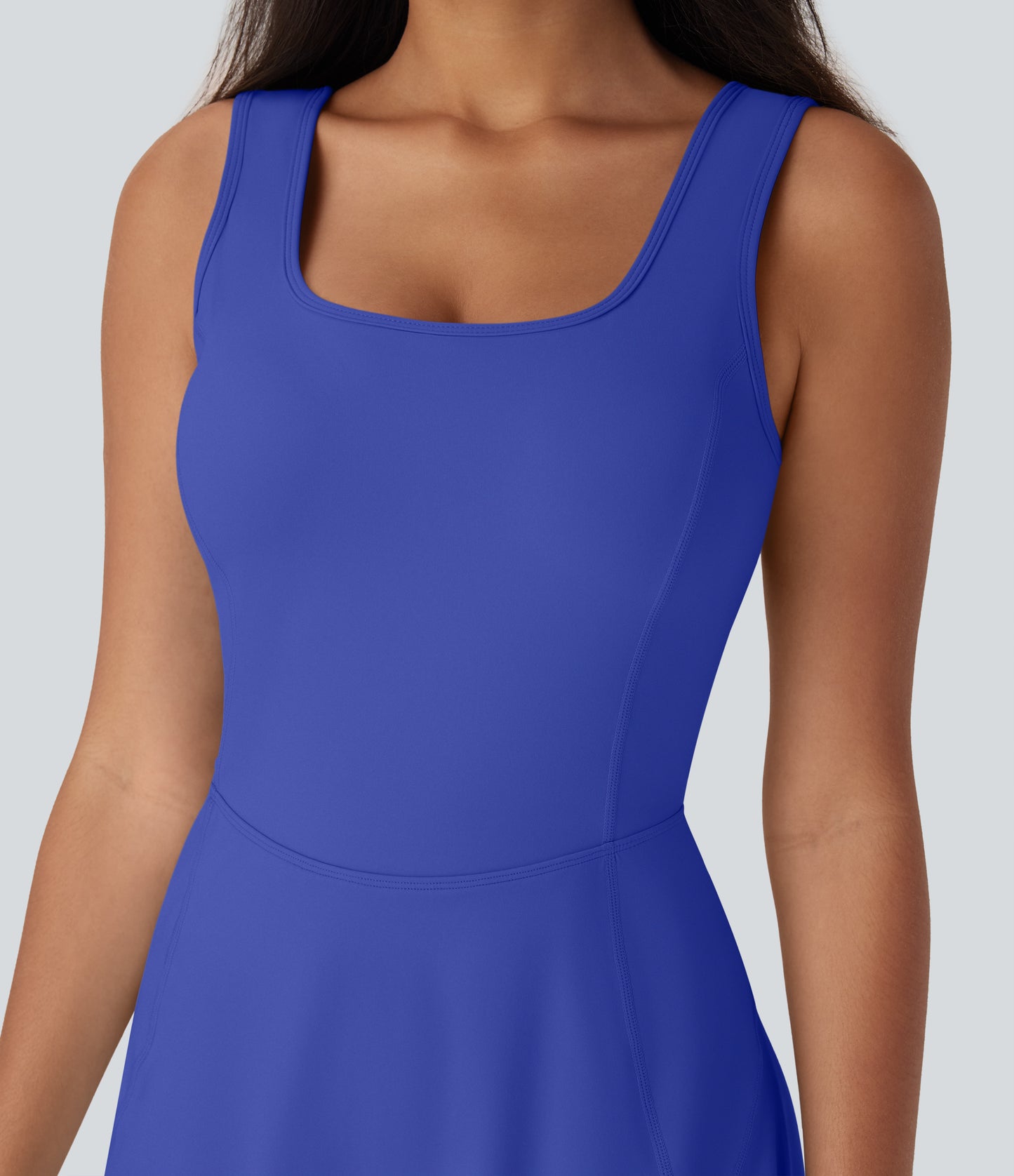 U Neck 2-in-1 Pocket Mini Cool Touch Dance Active Dress-Easy Peezy