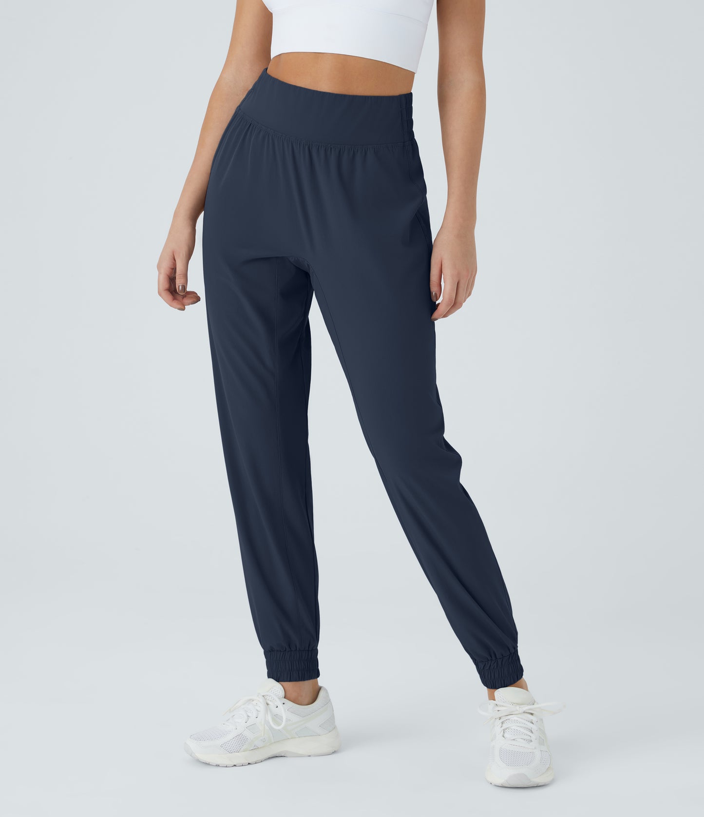 High Waisted Elastic Waistband Hiking Joggers