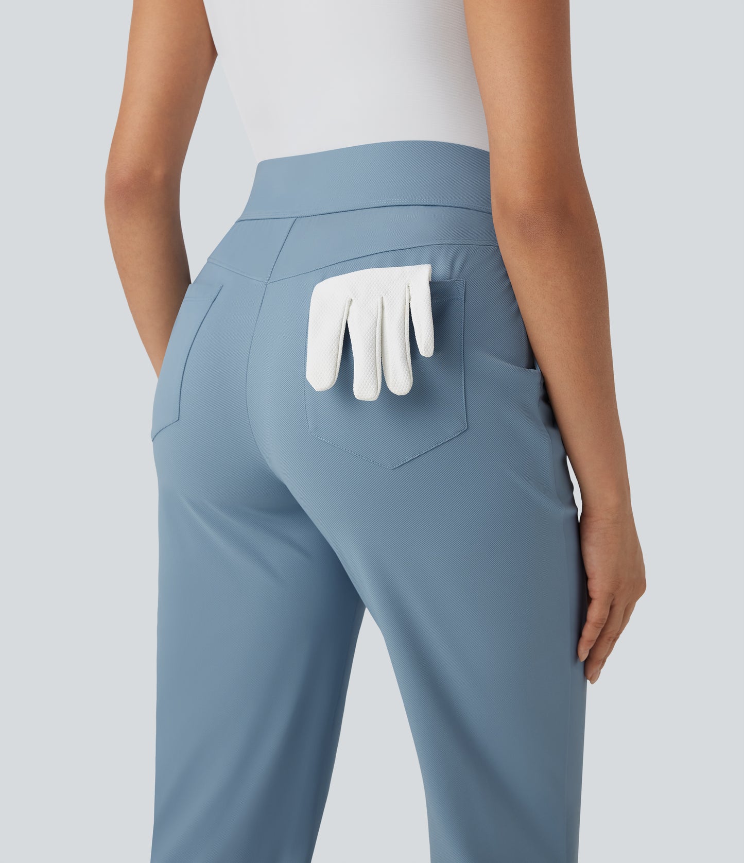Mid High Waisted Pockets Quick Dry Golf Pants-Golf Tee-UPF40+