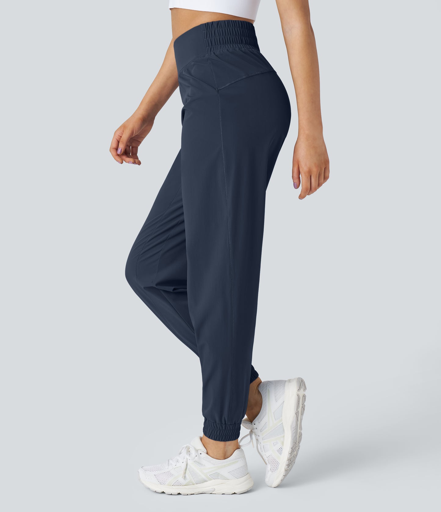 High Waisted Elastic Waistband Hiking Joggers