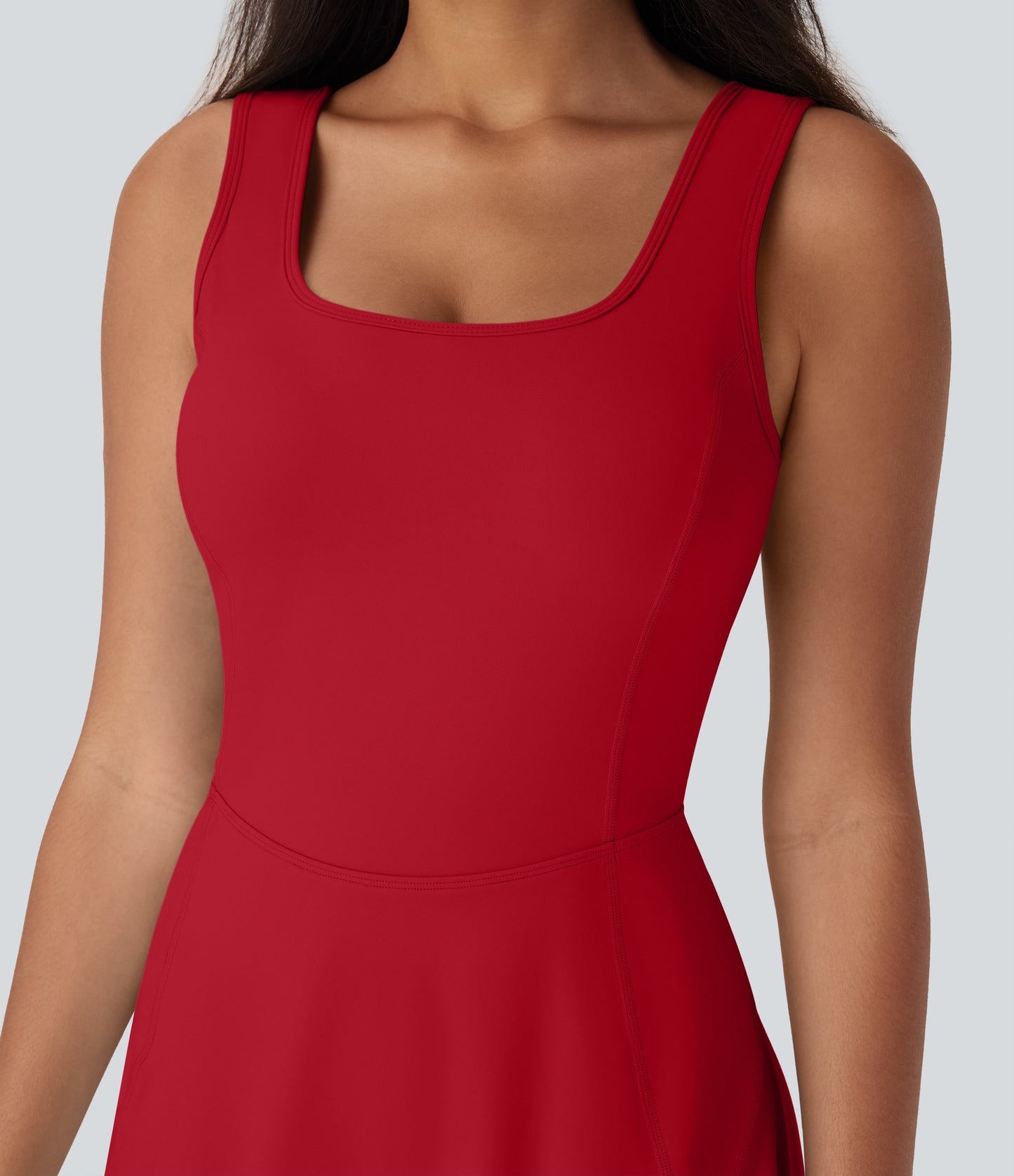 U Neck 2-in-1 Pocket Mini Cool Touch Dance Active Dress-Easy Peezy