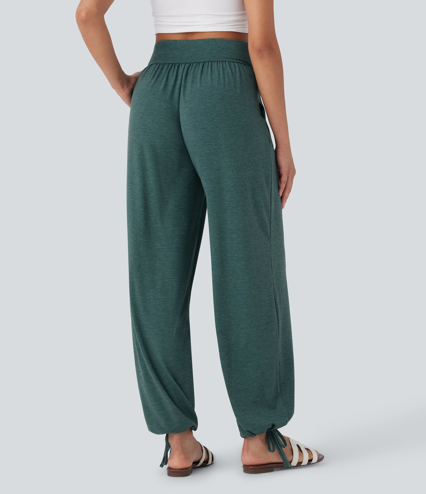 High Waisted Pocket Drawstring Casual Joggers