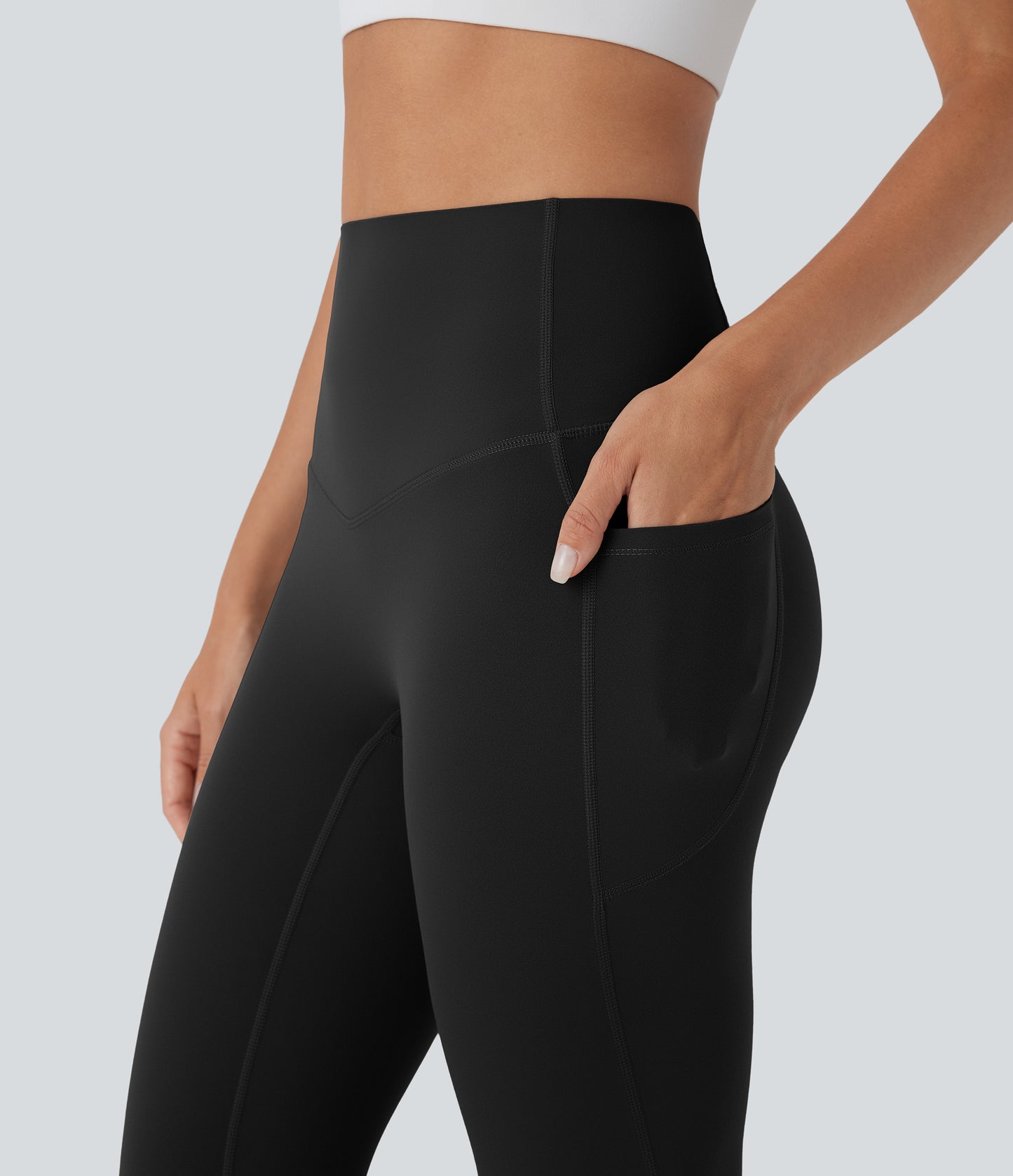 Legging d'entraînement 7/8 taille haute avec contrôle du ventre intégré et poches
