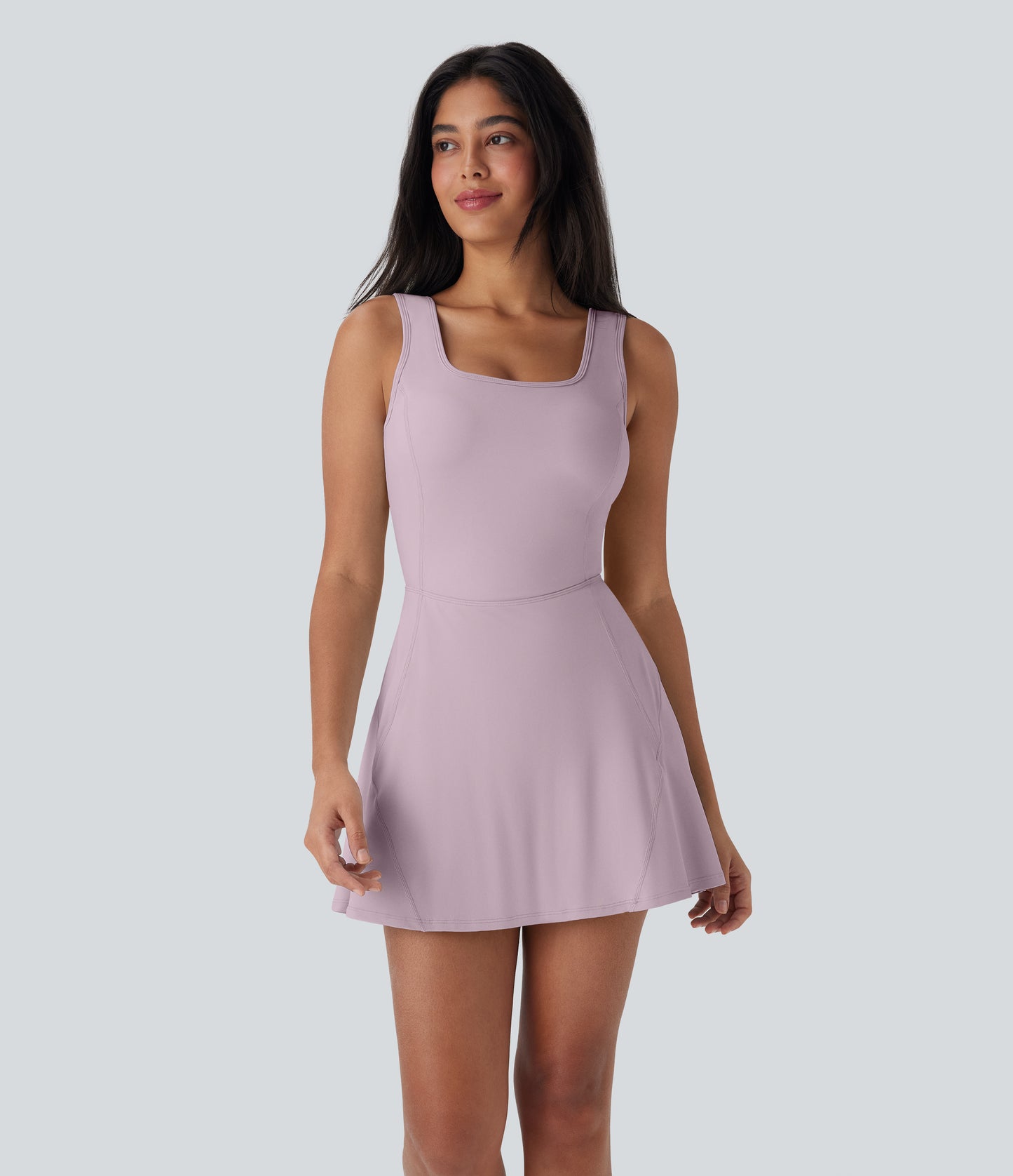 U Neck 2-in-1 Pocket Mini Cool Touch Dance Active Dress-Easy Peezy