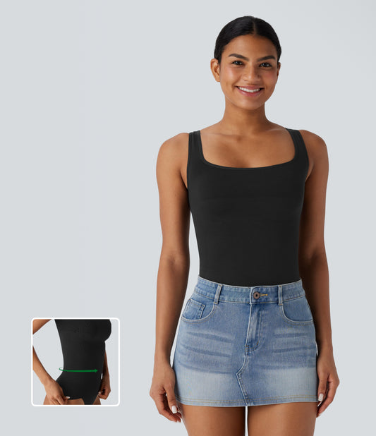 Seamless Flow Square Neck Lounge Shapewear Tank Top