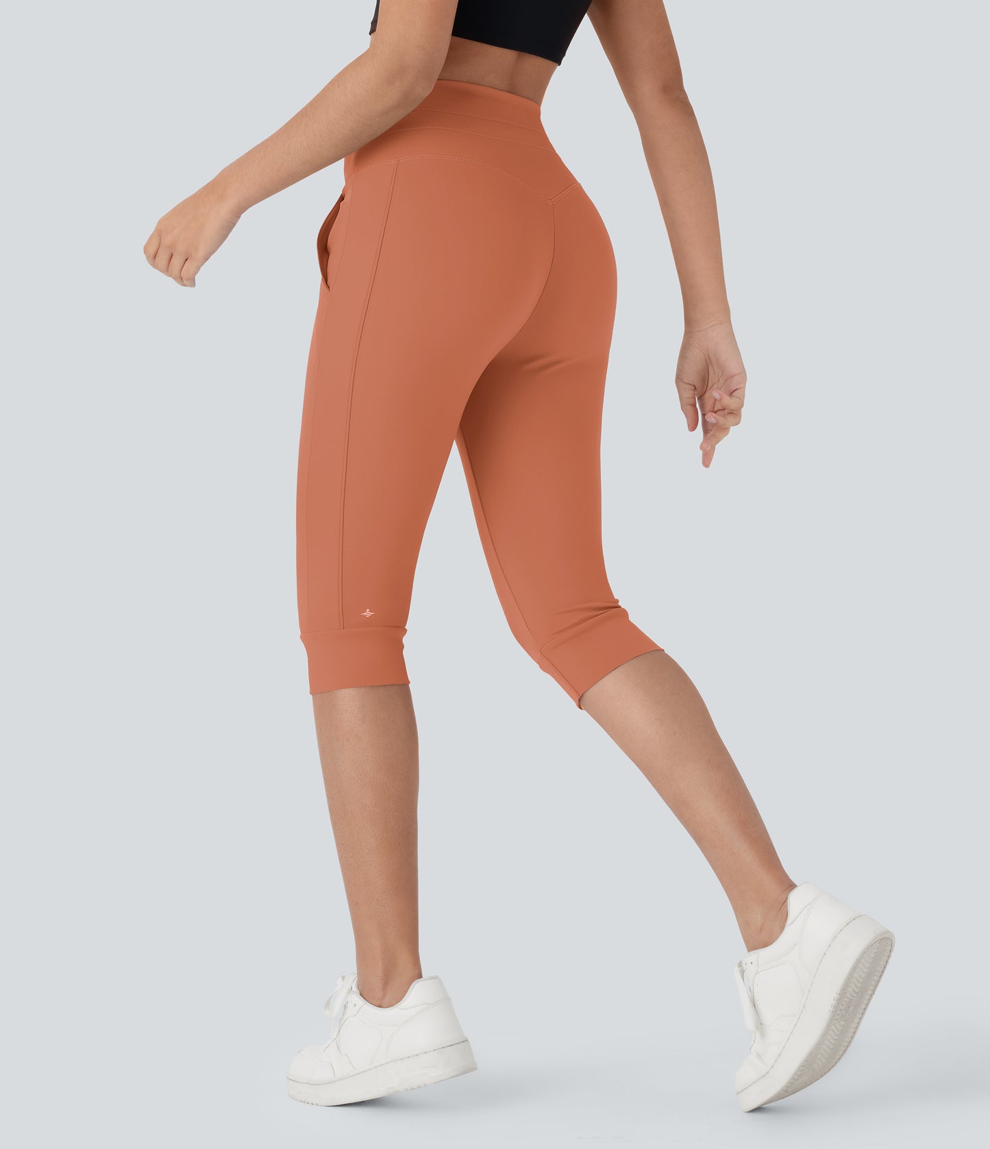 High Waisted Drawstring Pocket Yoga Pedal Pusher Joggers