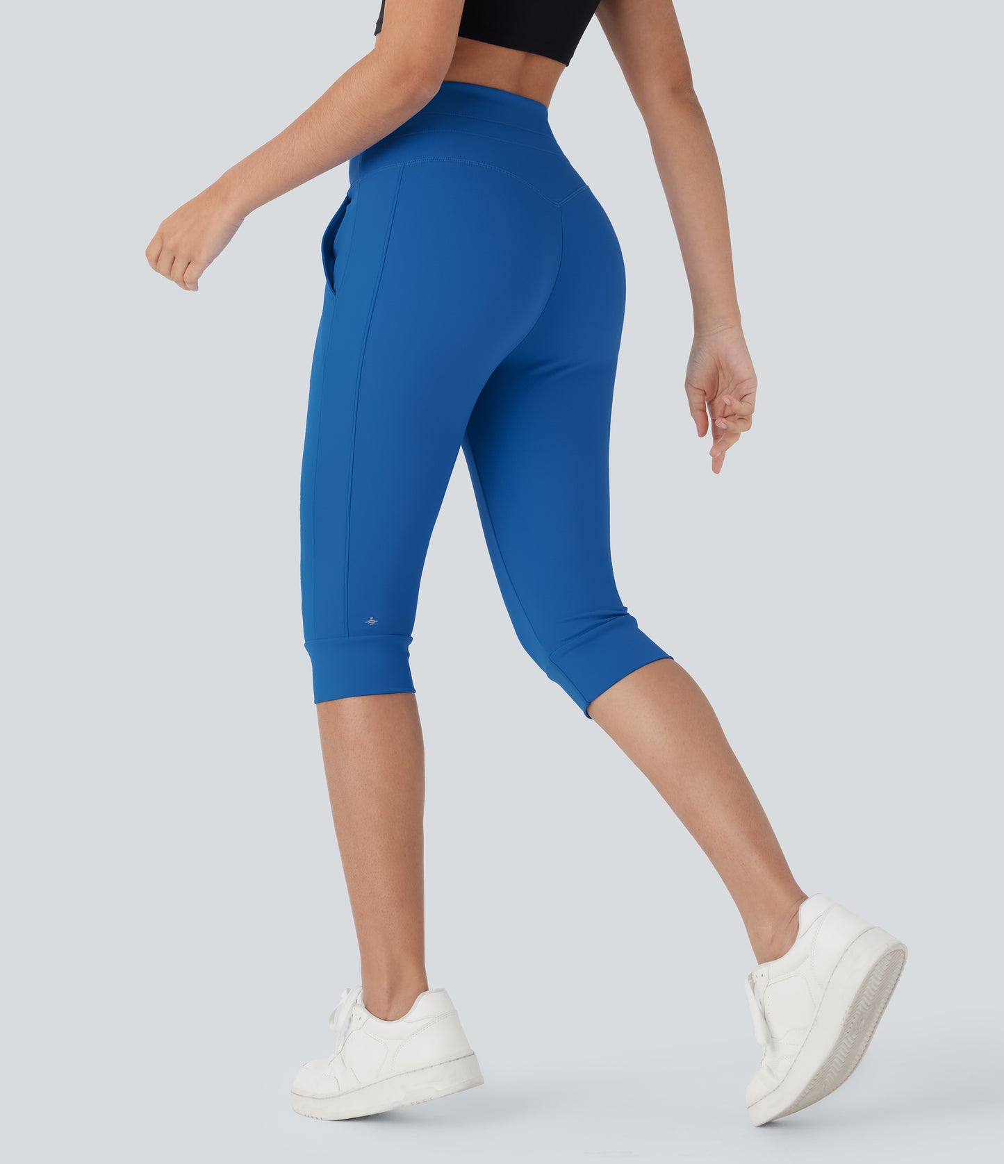 High Waisted Drawstring Pocket Yoga Pedal Pusher Joggers