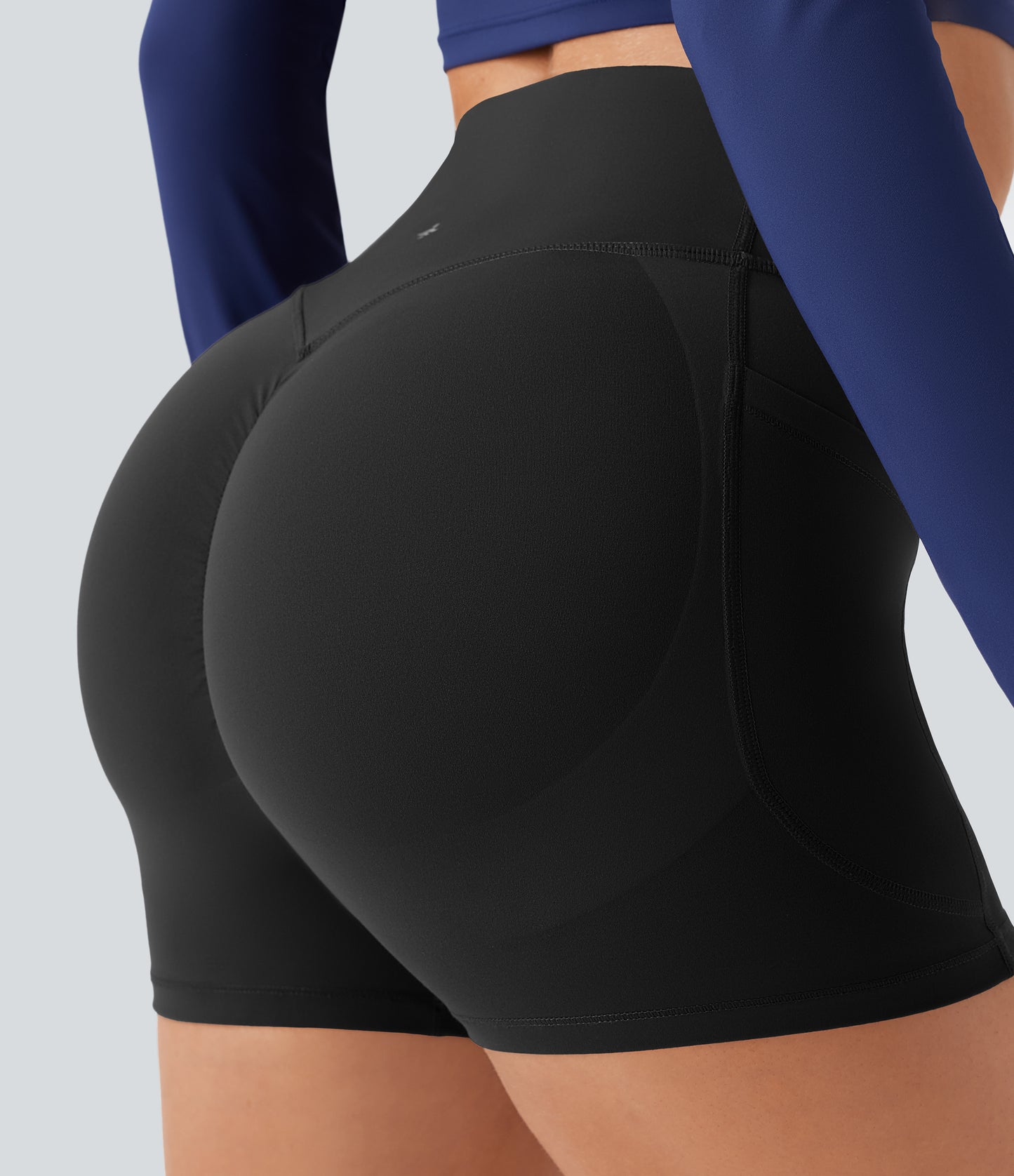 High Waisted Scrunch Butt Lifting Tummy Control Pocket Shaping Workout Biker Shorts 3''