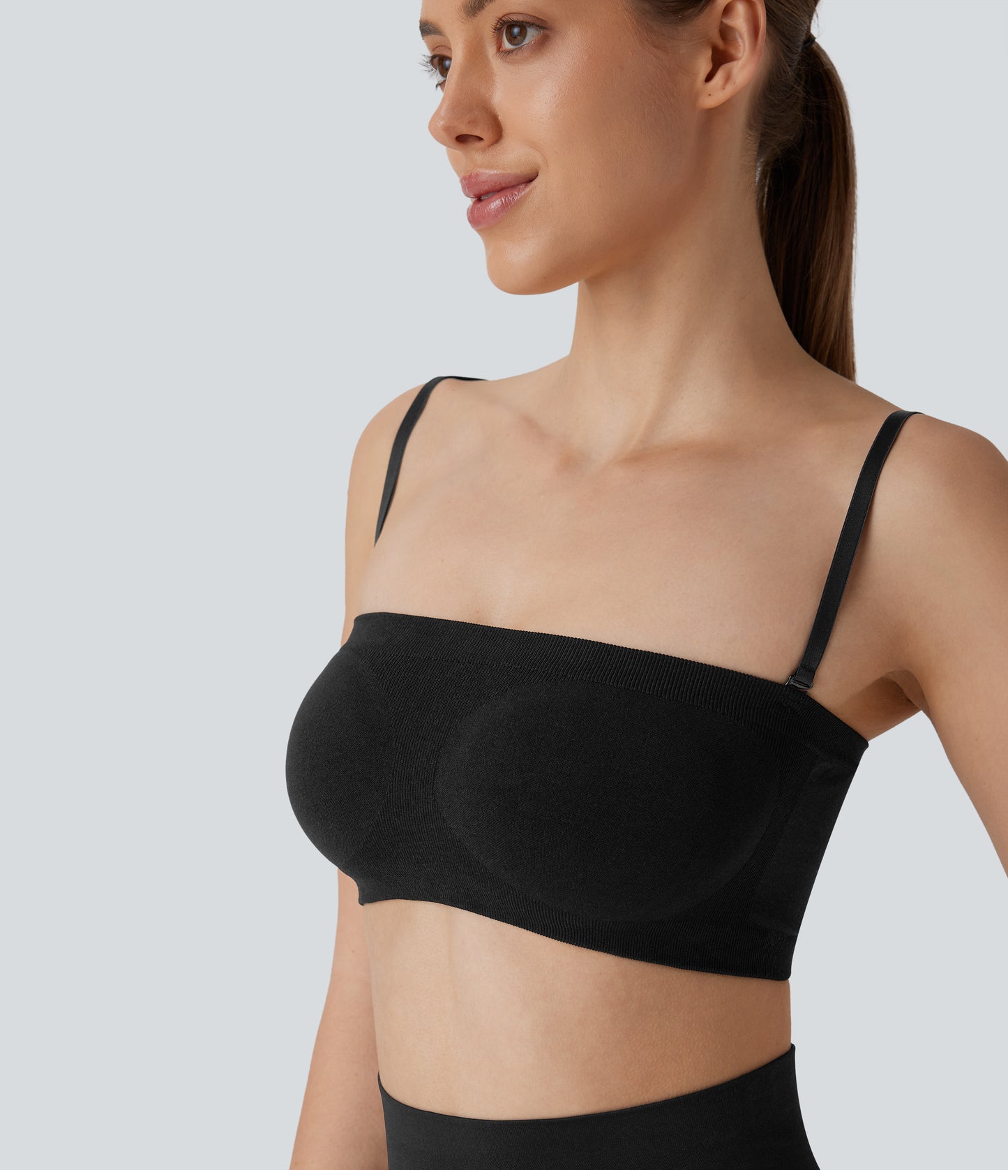 Seamless Flow Waffle Removable Strap Smoothing Lounge Tube Bra
