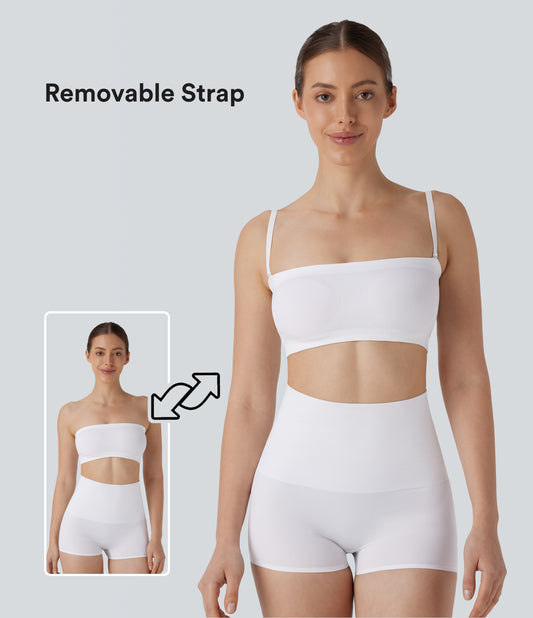 Seamless Flow Waffle Removable Strap Smoothing Lounge Tube Bra