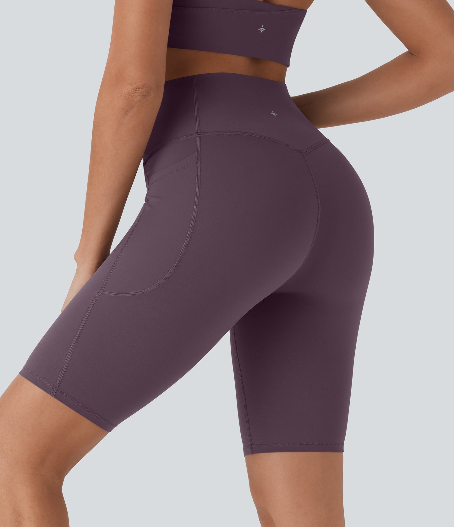 Short cycliste taille haute avec poches gainantes et effet gainant, 23 cm