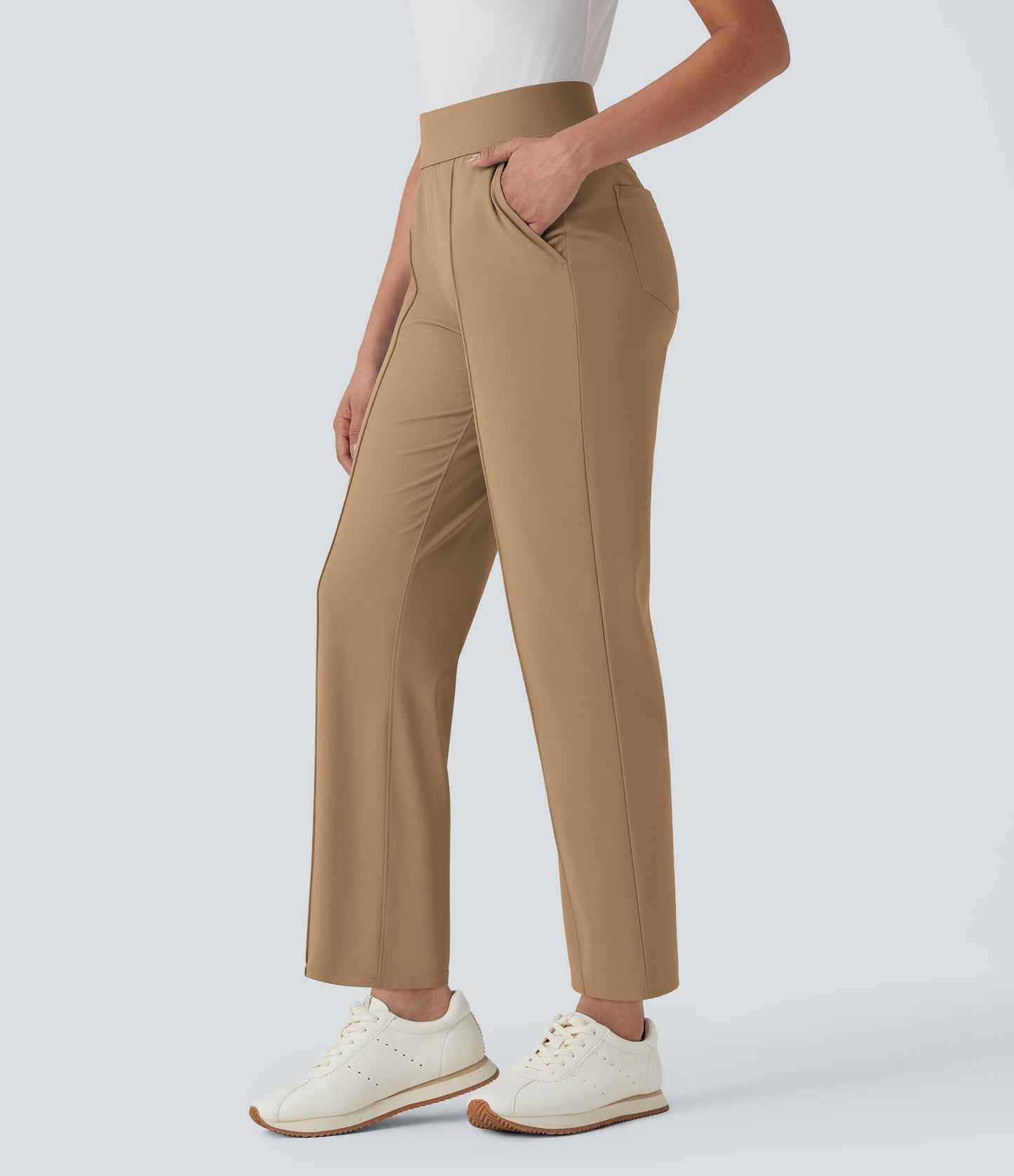 Mid High Waisted Pockets Quick Dry Golf Pants-Golf Tee-UPF40+
