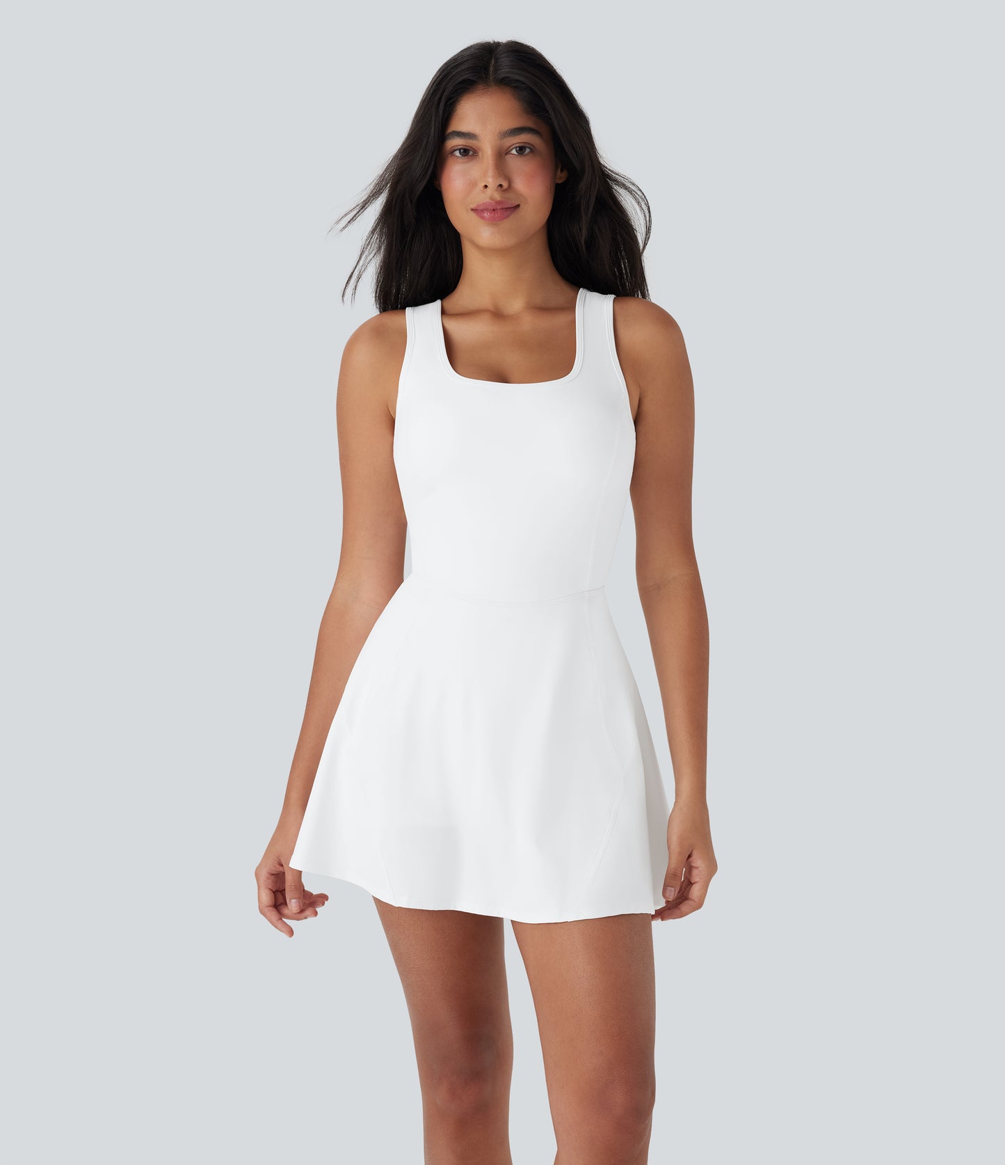 U Neck 2-in-1 Pocket Mini Cool Touch Dance Active Dress-Easy Peezy