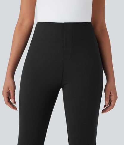 High Waisted Pocket Tapered Cropped Work Pants