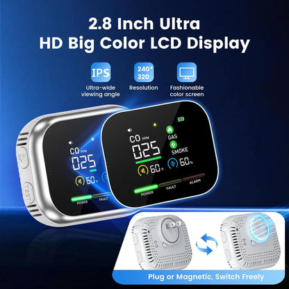 6-in-1 Safety Detector with Large LCD Display
