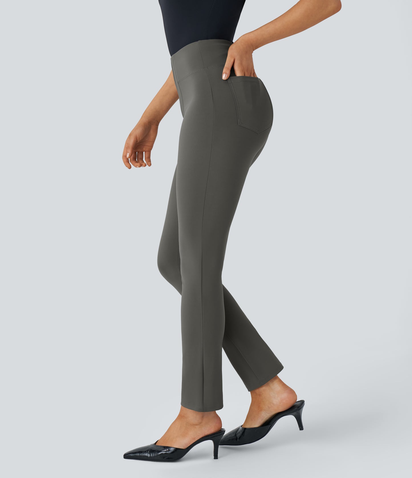 High Waisted Pocket Tapered Work Pants