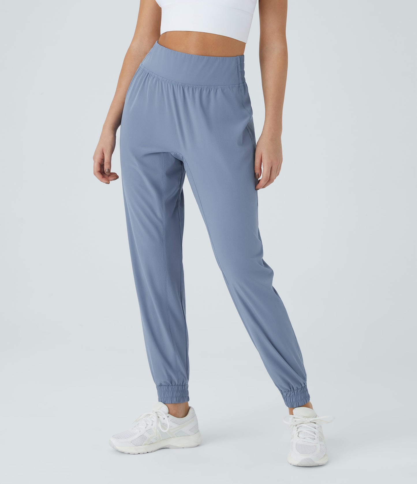 High Waisted Elastic Waistband Hiking Joggers