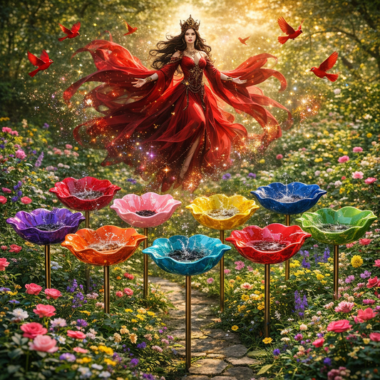 🌧️ Bring Your Garden to Life 🔥Handmade Metal Flower Garden Stake🐦