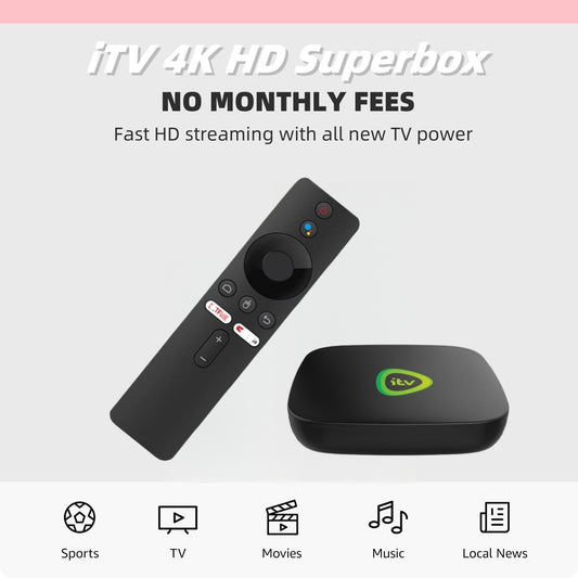 iTV Smart Box - No Monthly Fees | Free TV Box (Newest Model)