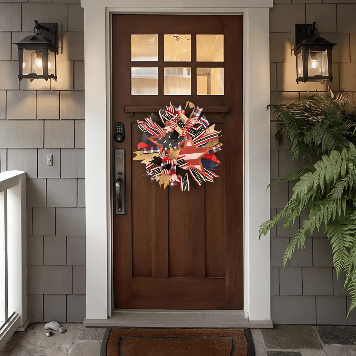 🎉250th Anniversary Patriotic Star Wreath – Handmade American Door Decor
