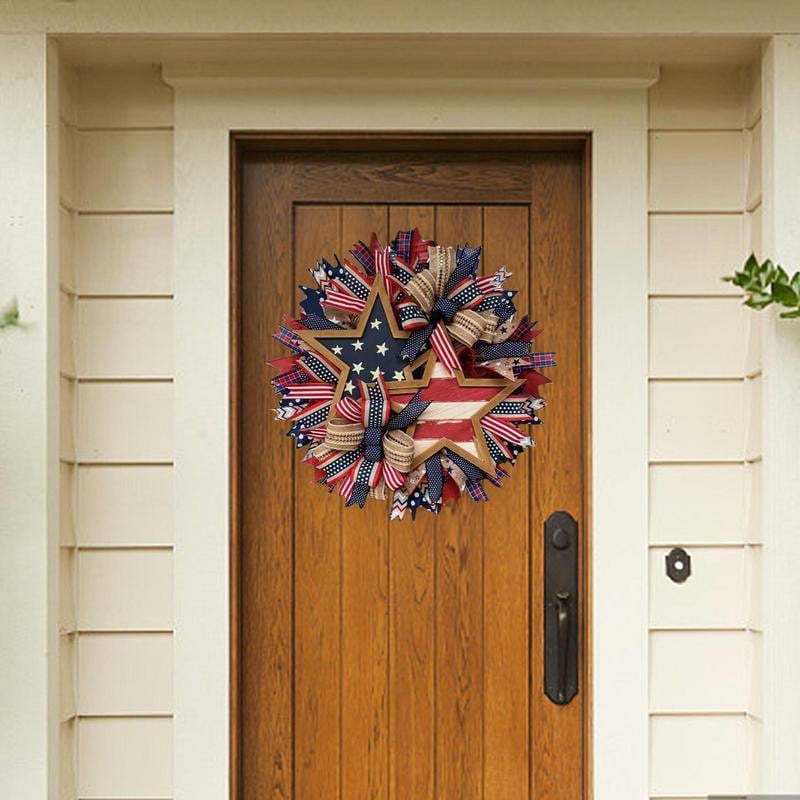 🎉250th Anniversary Patriotic Star Wreath – Handmade American Door Decor