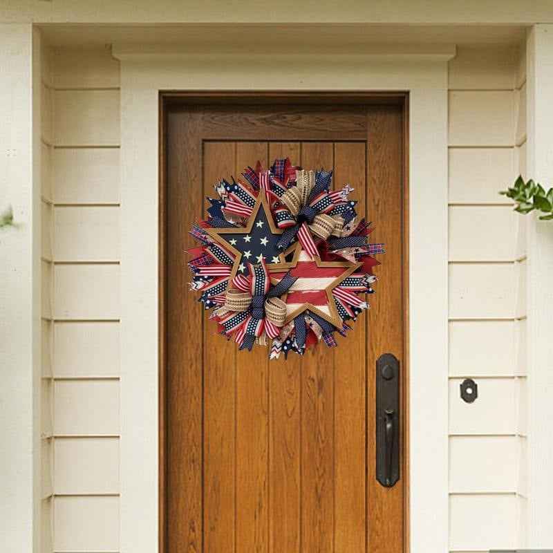 🎉250th Anniversary Patriotic Star Wreath – Handmade American Door Decor