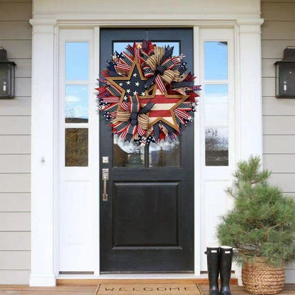 🎉250th Anniversary Patriotic Star Wreath – Handmade American Door Decor