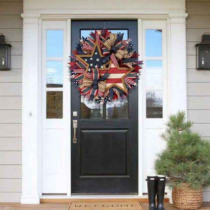 🎉250th Anniversary Patriotic Star Wreath – Handmade American Door Decor