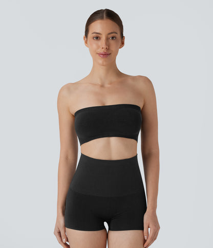 Seamless Flow Waffle Removable Strap Smoothing Lounge Tube Bra