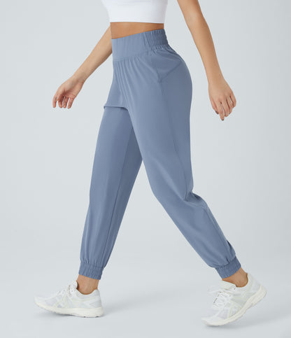 High Waisted Elastic Waistband Hiking Joggers