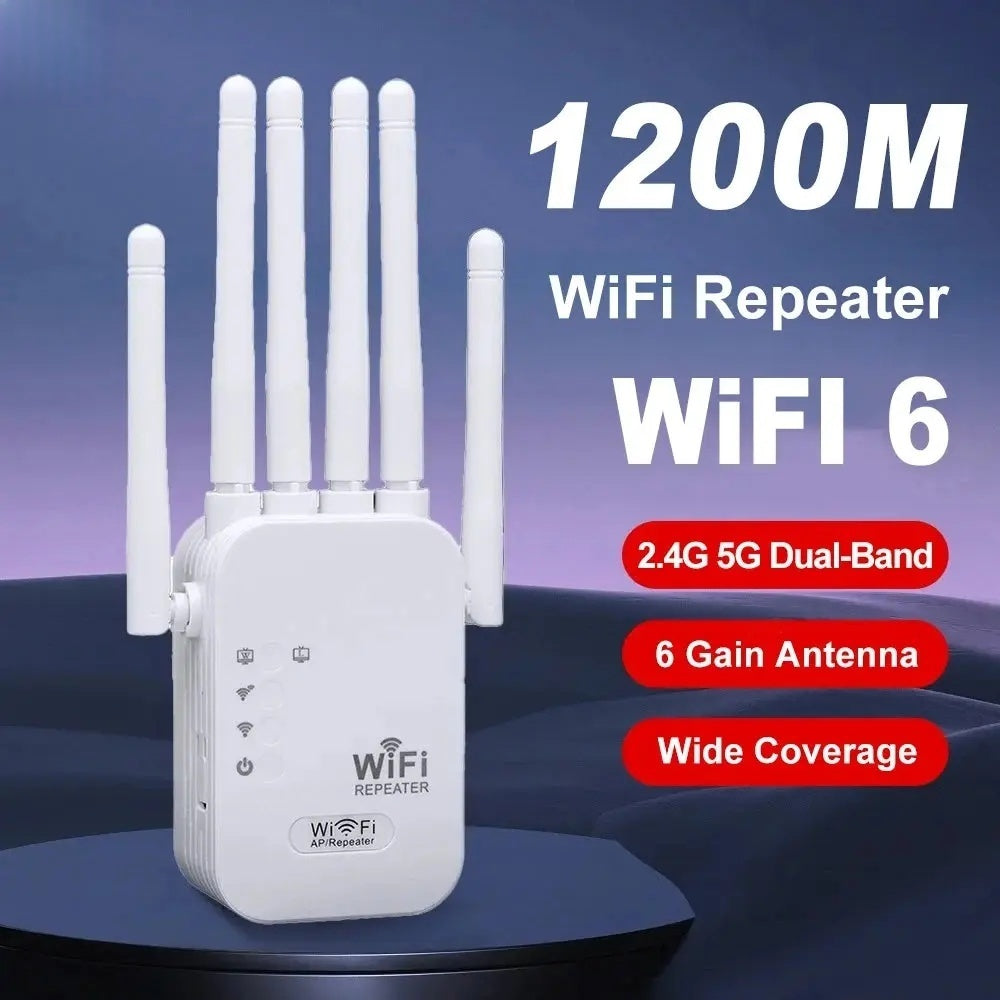 1200Mbps WiFi Range Extender – Dual-Band Coverage Boost with Stable Connectivity