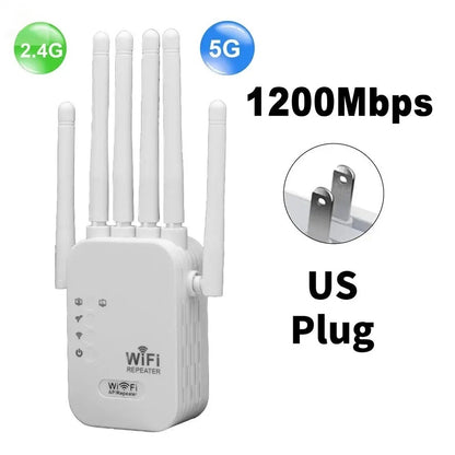 1200Mbps WiFi Range Extender – Dual-Band Coverage Boost with Stable Connectivity