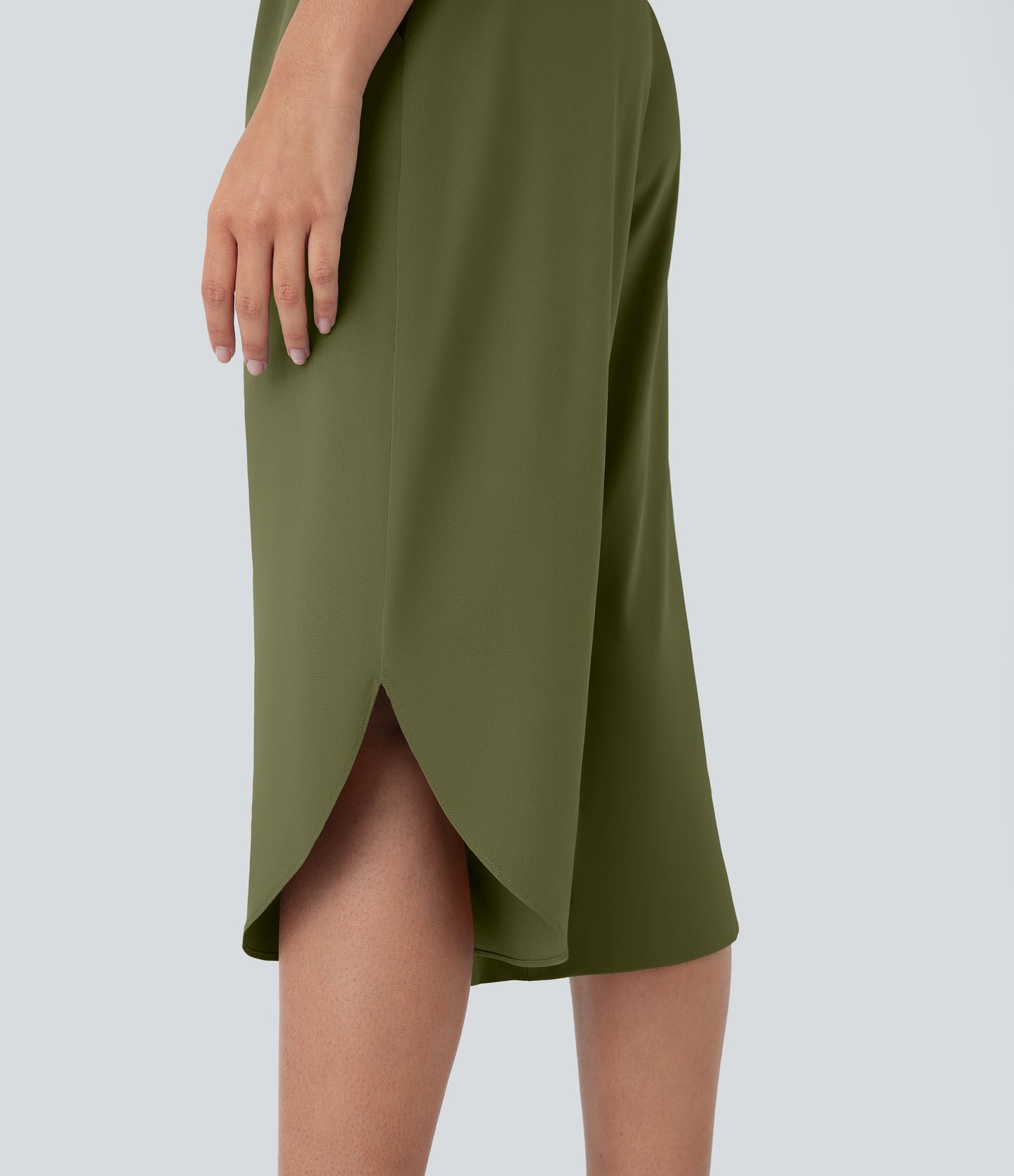 High Waisted Crossover Pocket Quick Dry Capri Pants