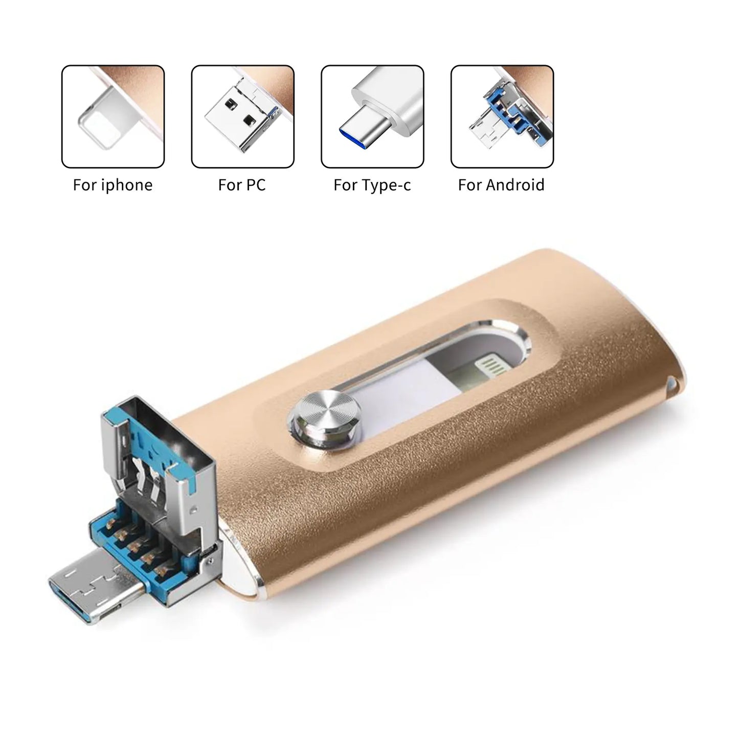 Portable 4-in-1 High Speed Flash Drive, High SpeedUSB 3.0 Memory Storage
