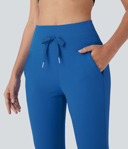 High Waisted Drawstring Pocket Yoga Pedal Pusher Joggers