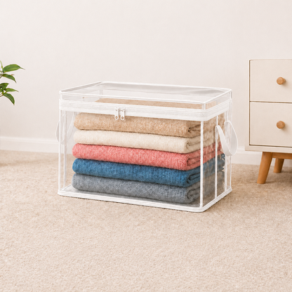 🔥Last Day 49% OFF📦Portable Large Heavy-Duty Thick Plastic Clear Storage Box with Hinged Lid | Home, Travel & Camping (Biodegradable materials)