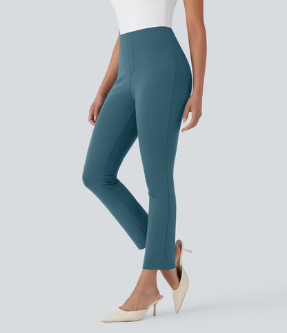 High Waisted Pocket Tapered Cropped Work Pants