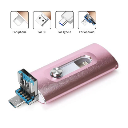 Portable 4-in-1 High Speed Flash Drive, High SpeedUSB 3.0 Memory Storage