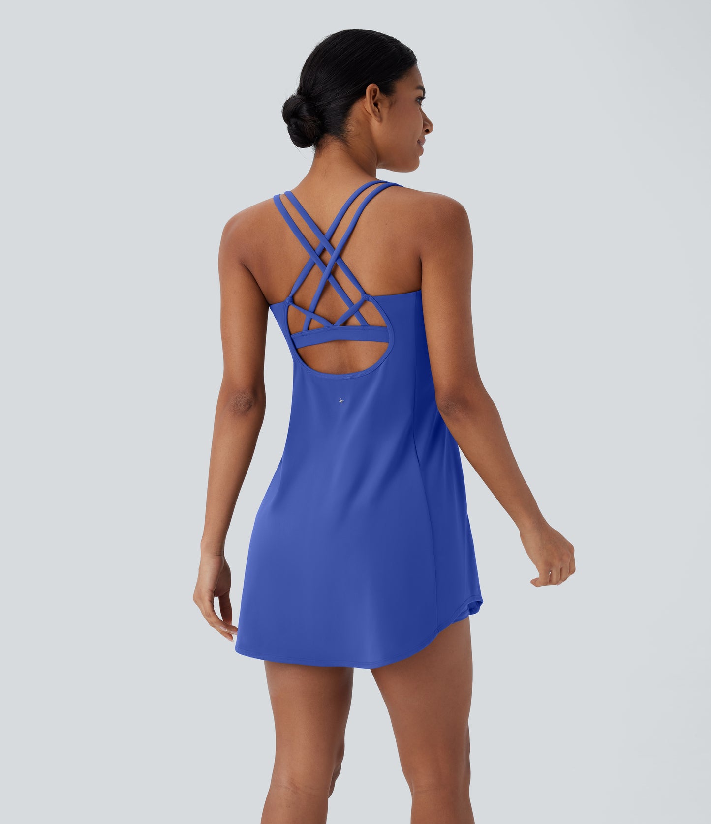 Cut Out Pocket 2-Piece Mini Yoga Active Dress
