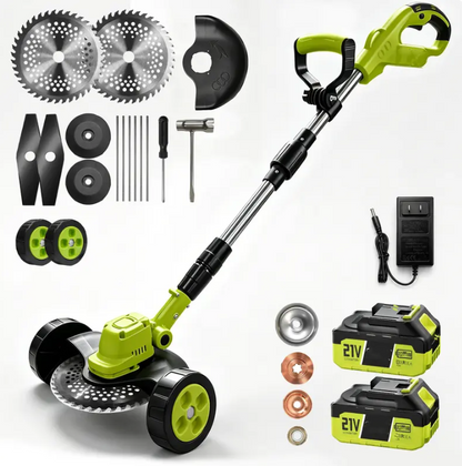 🔥💪Effortlessly Mow Your Lawn 🌿21V 3-in-1 Cordless Trimmer Edger Mini Mower (Batteries Included)