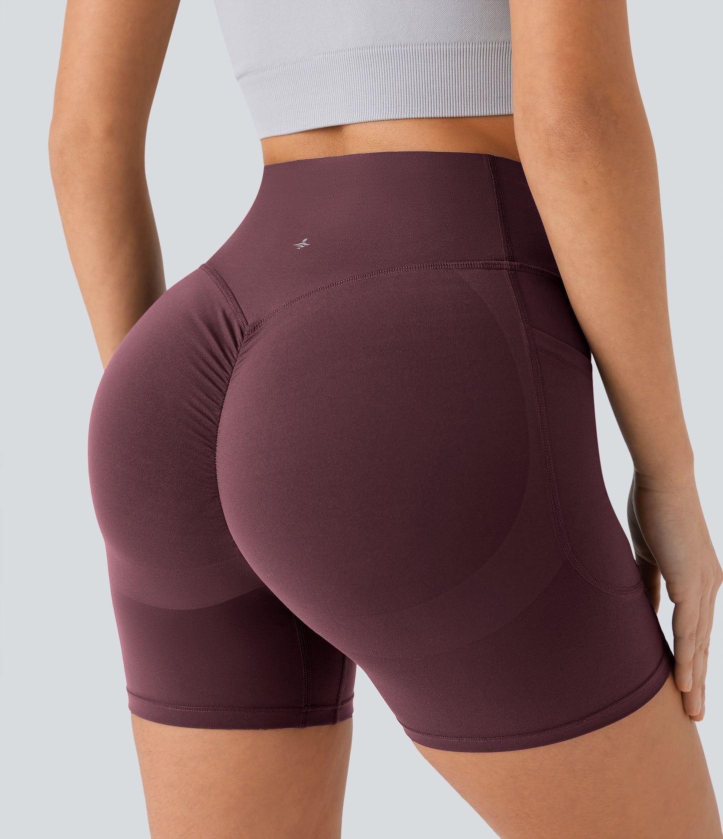 Høy midje, skrumpet rumpeløftende, magekontroll, formende sidelommer, treningsbiker-shorts 12,5 cm