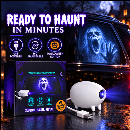 🎃 Halloween Window Projector 👻 12 Spooky Films USB Powered Holiday Decor