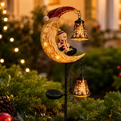 🔥Last Day 48% OFF🔔 Santa Snowman Moon Solar Garden Stake Light