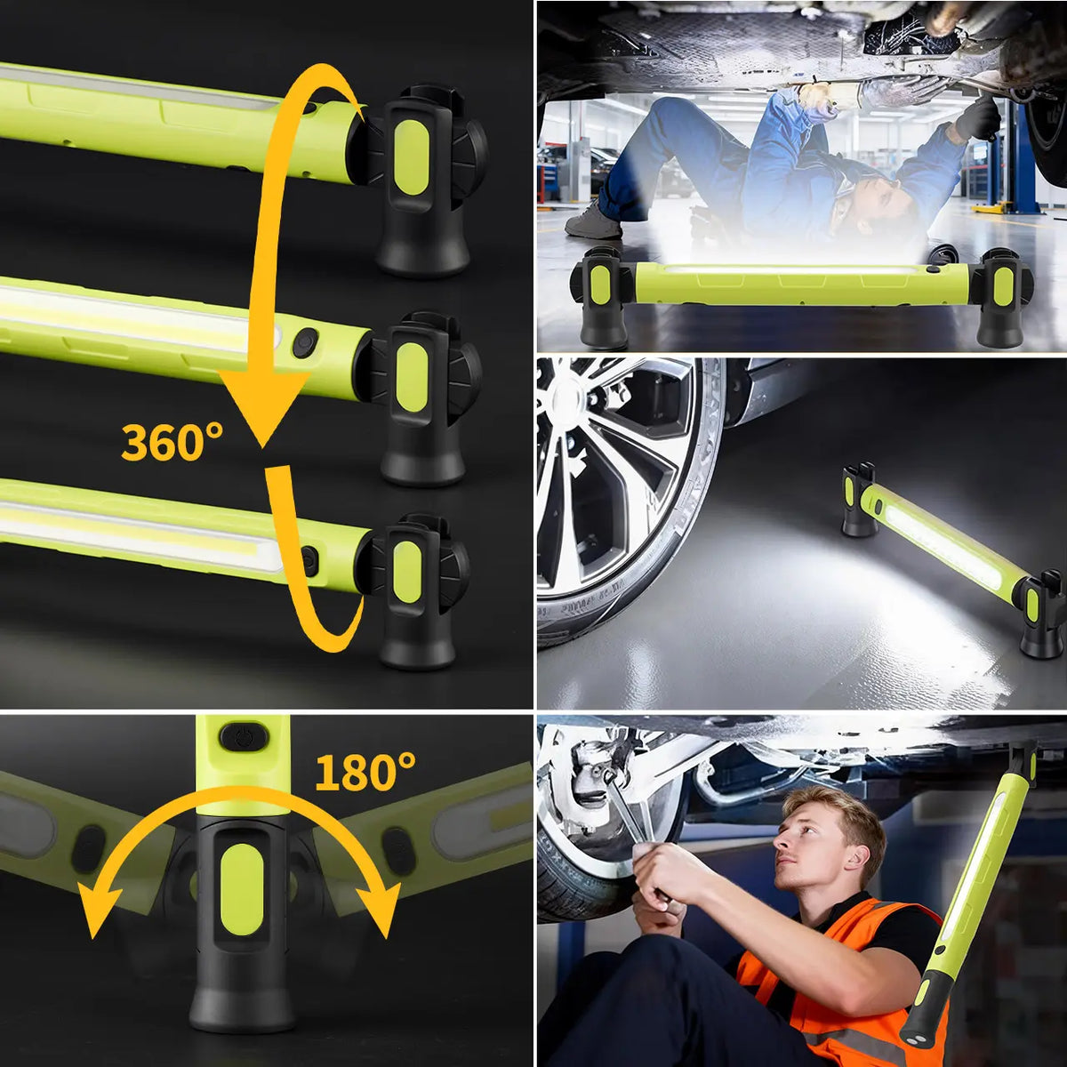 🛠️ 3000LM Cordless Under Hood Work Light Bar for Car Repair & Garage Use