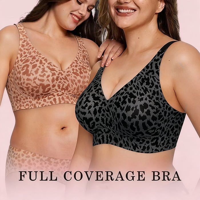 💝LAST DAY SALE 49% OFF💝Super Firming Leopard Print Jelly Bra | Women Wirefree Bras 👍No More Sagging Breasts