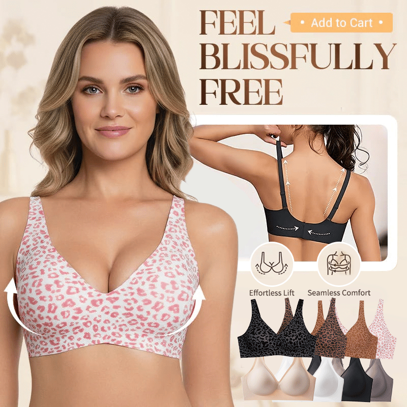 🏆Super Firming Leopard Print Jelly Bra | Women Wirefree Bras 👍No More Sagging Breasts