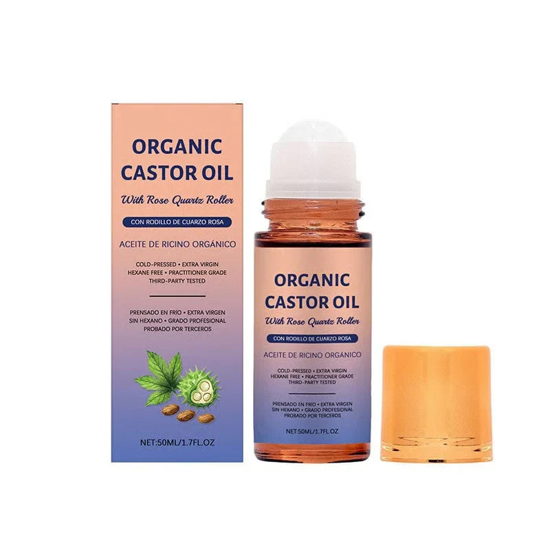 🔥Last Day Promotion🔥Organic Golden Castor Oil Roll-On with Rose Quartz
