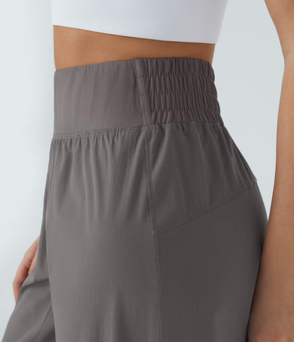 High Waisted Elastic Waistband Hiking Joggers