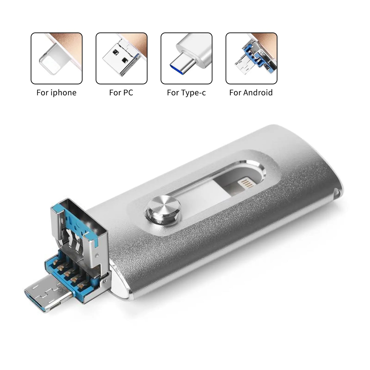 Portable 4-in-1 High Speed Flash Drive, High SpeedUSB 3.0 Memory Storage