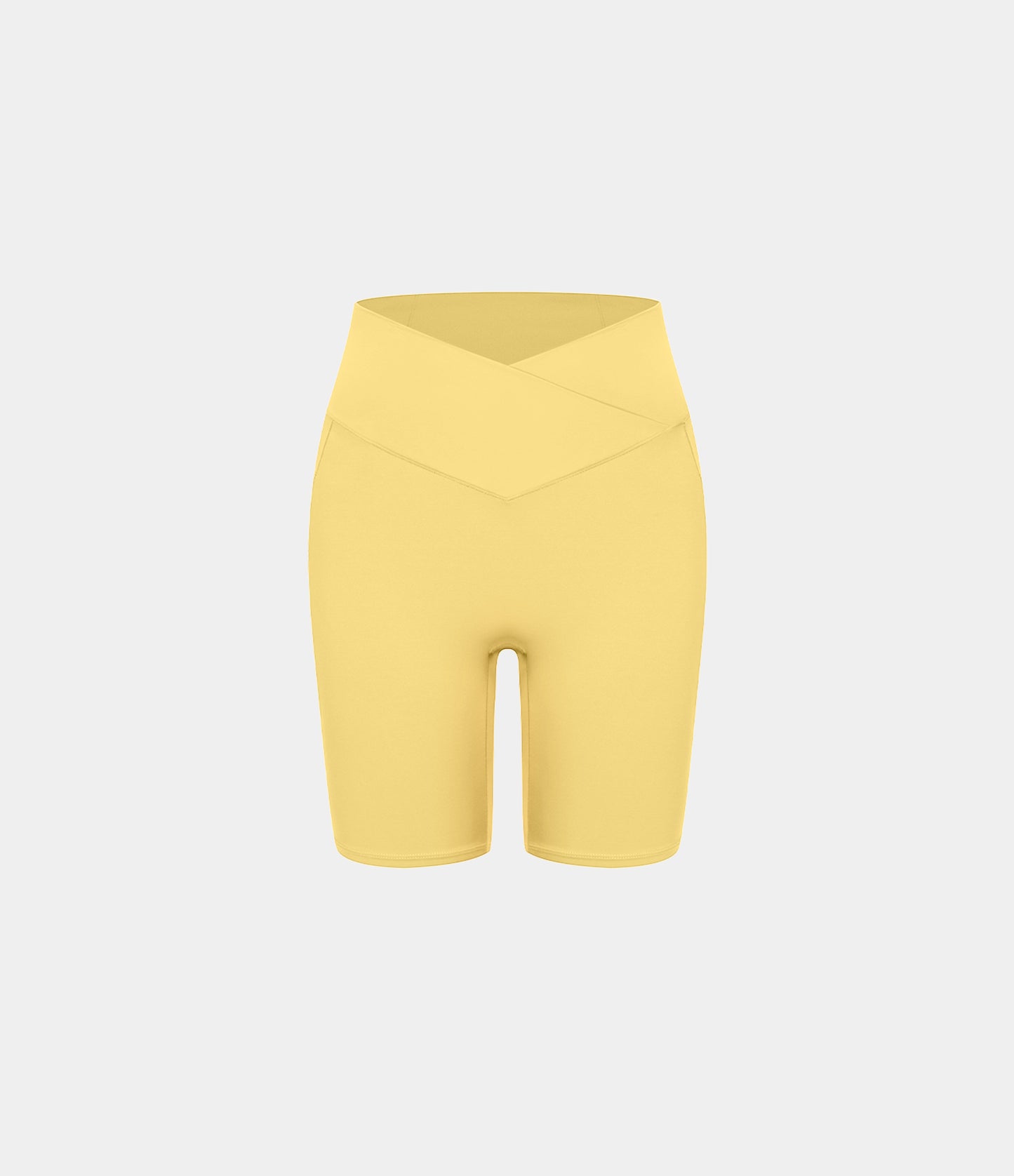 Høy midje, krysslommer i yoga-biker-shorts, 18 cm – UPF50+